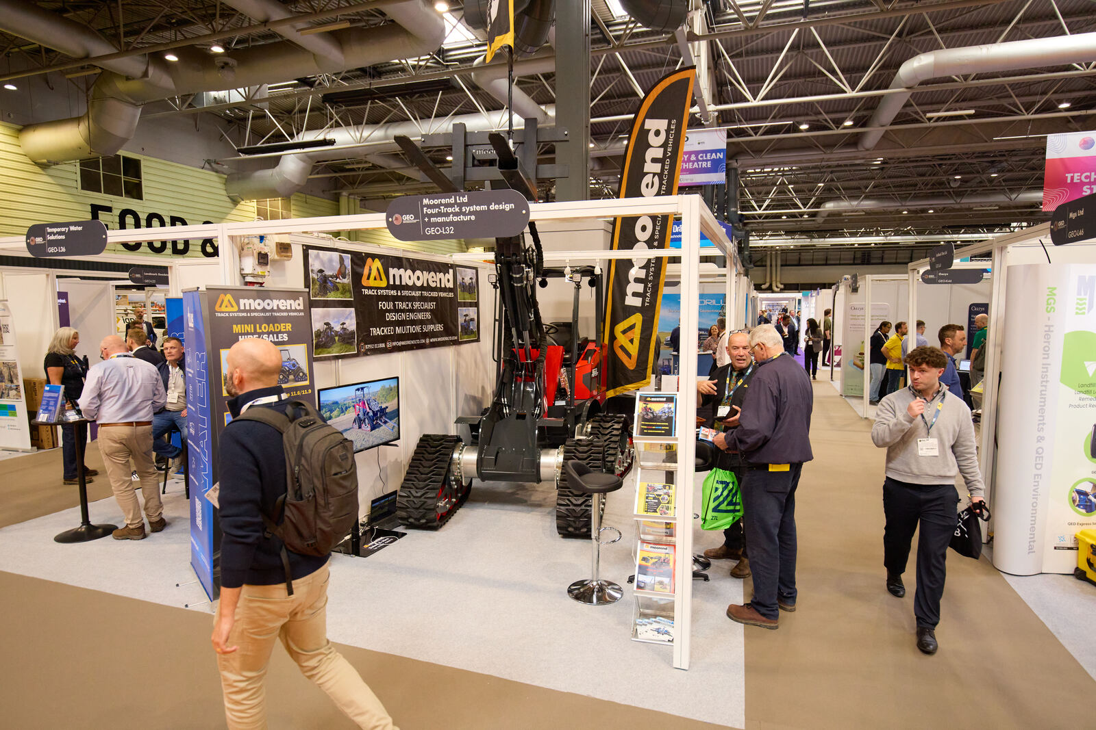 Exhibitor stands and visitors on the GEO Expo 2026 show floor